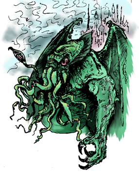 Cthulhu drawn by the Conlanging Librarian